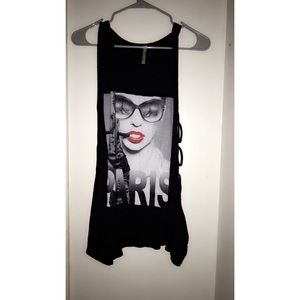 Black top shirt fits like a size S and M